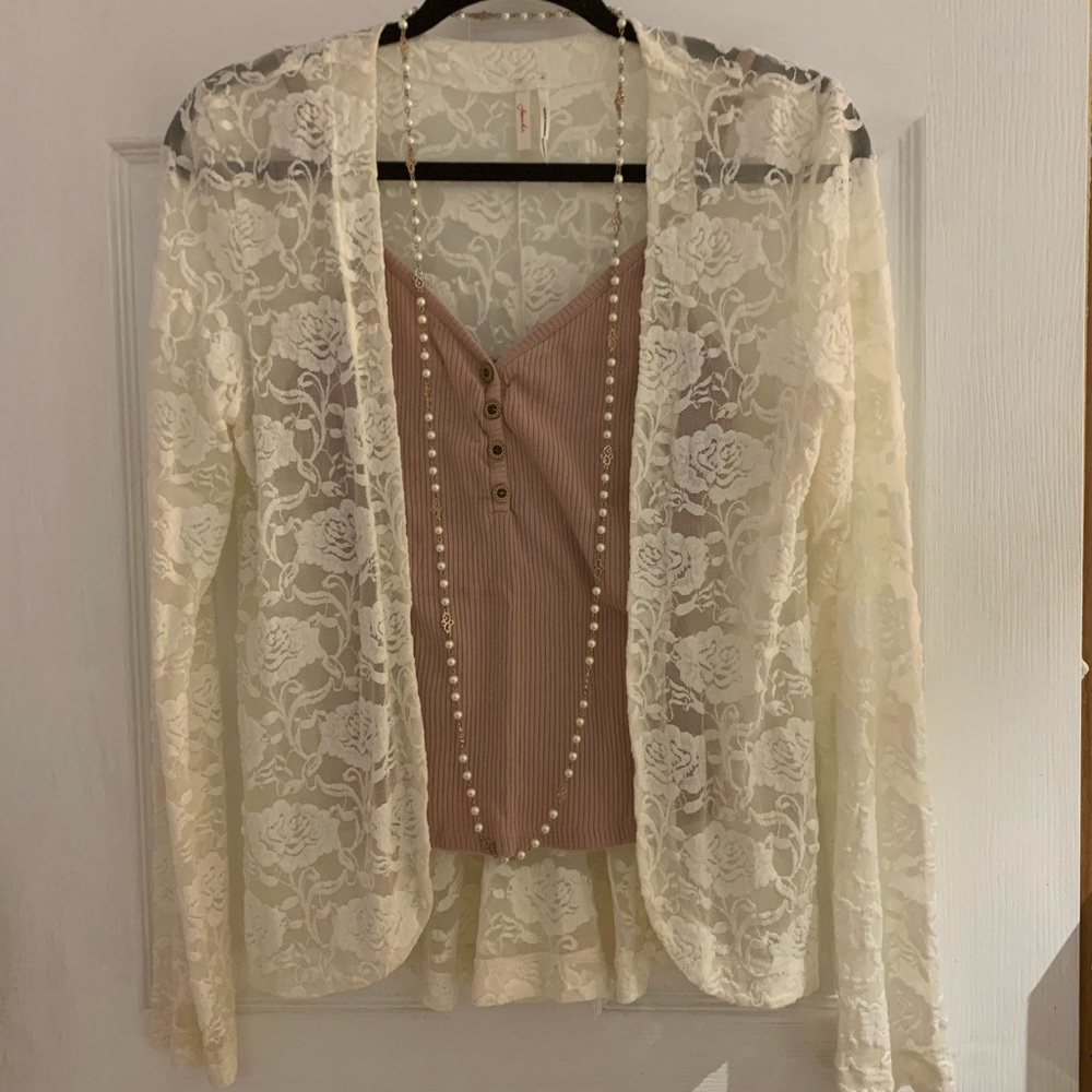 Rose detail cardigan